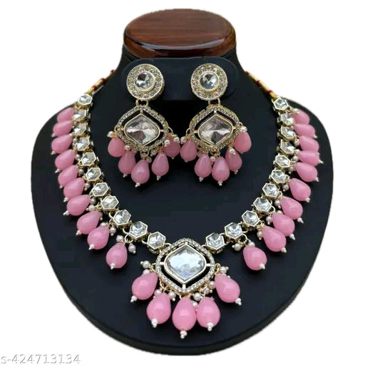 Premium Rani Colour Choker Necklace Set For Women's