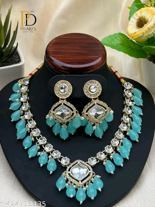 Premium Rani Colour Choker Necklace Set For Women's