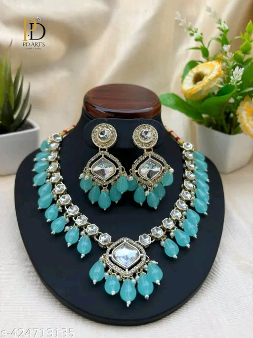 Premium Rani Colour Choker Necklace Set For Women's