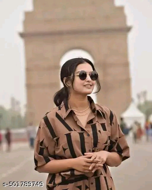 Women Printed shirt and Trouser Co- Ords Set