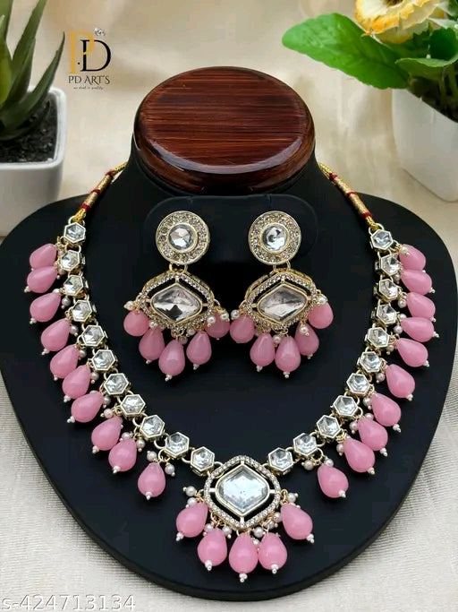 Premium Rani Colour Choker Necklace Set For Women's