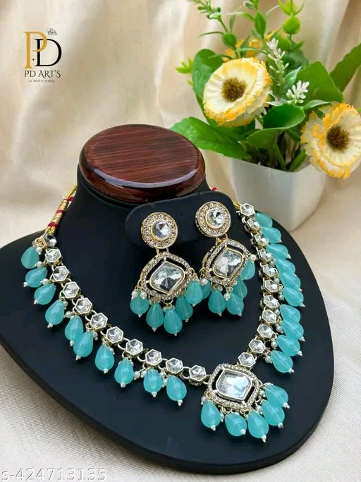 Premium Rani Colour Choker Necklace Set For Women's
