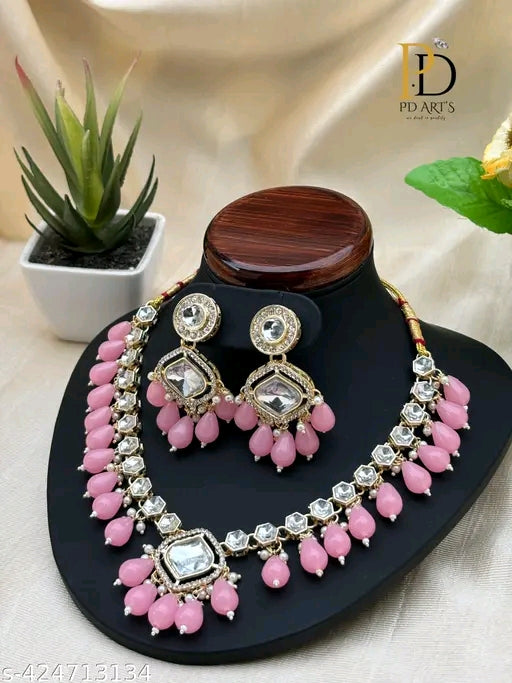 Premium Rani Colour Choker Necklace Set For Women's