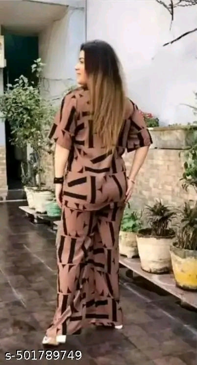 Women Printed shirt and Trouser Co- Ords Set
