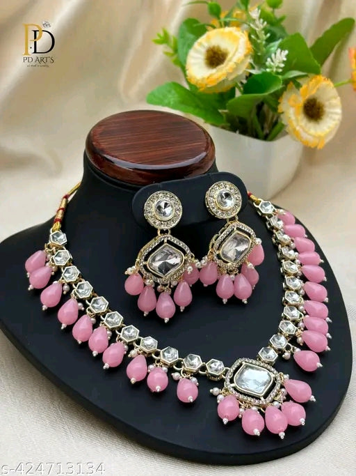 Premium Rani Colour Choker Necklace Set For Women's