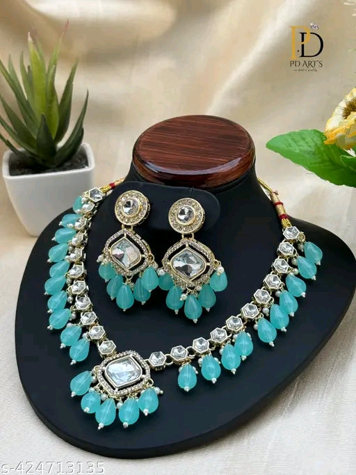 Premium Rani Colour Choker Necklace Set For Women's